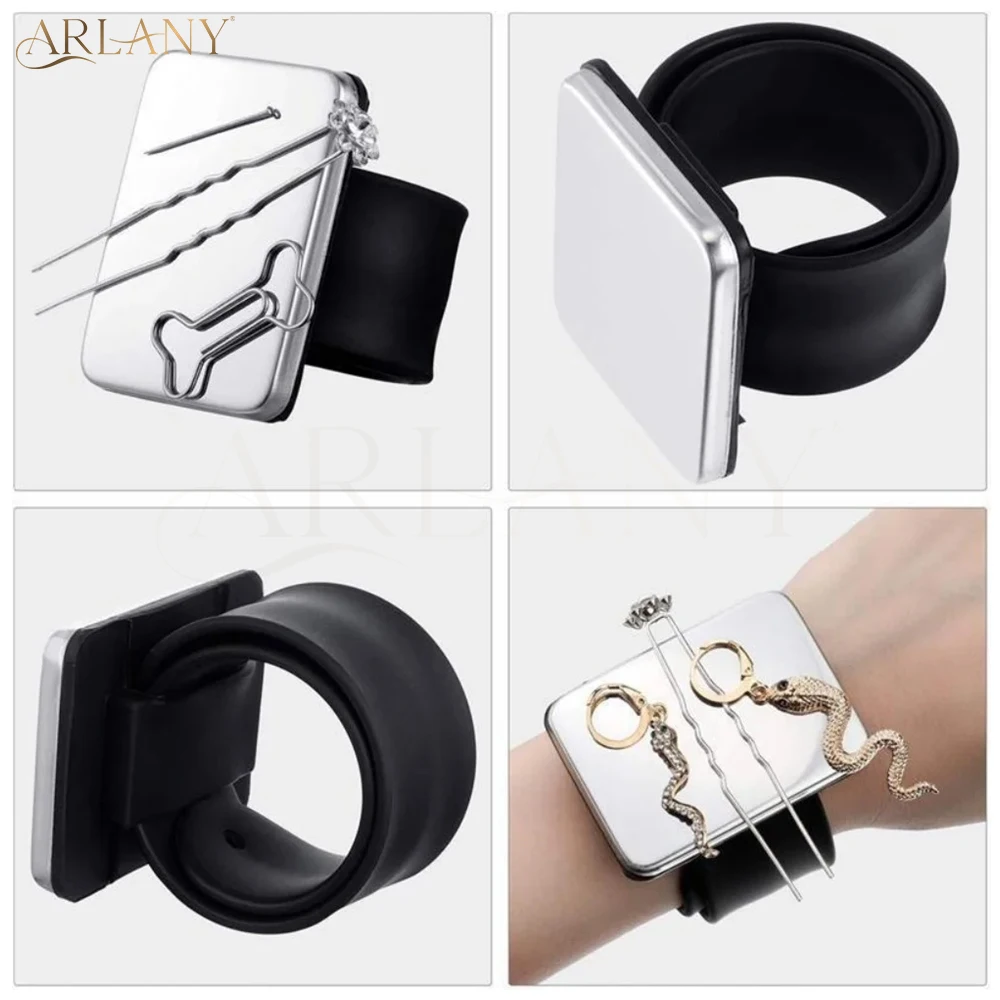 ARLANY Professional Hairpins Storage Holder Magnetic Bracelet Wrist Band Strap for Barber Salon Accessories Tools