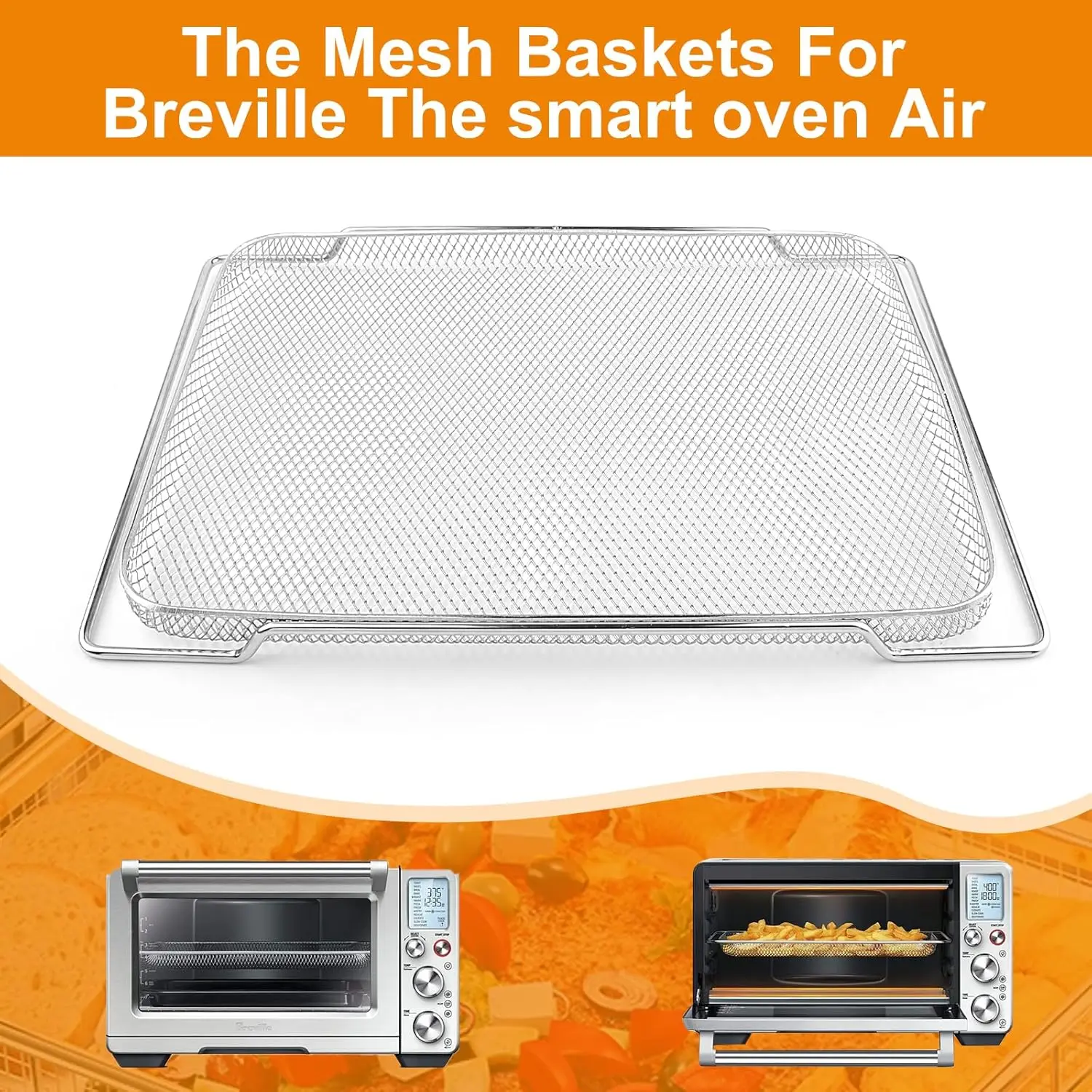 

Air Fryer Basket Stainless Steel Mesh Baskets Air Fryer Basket and Tray for Breville Smart Oven Air Fryer Pro