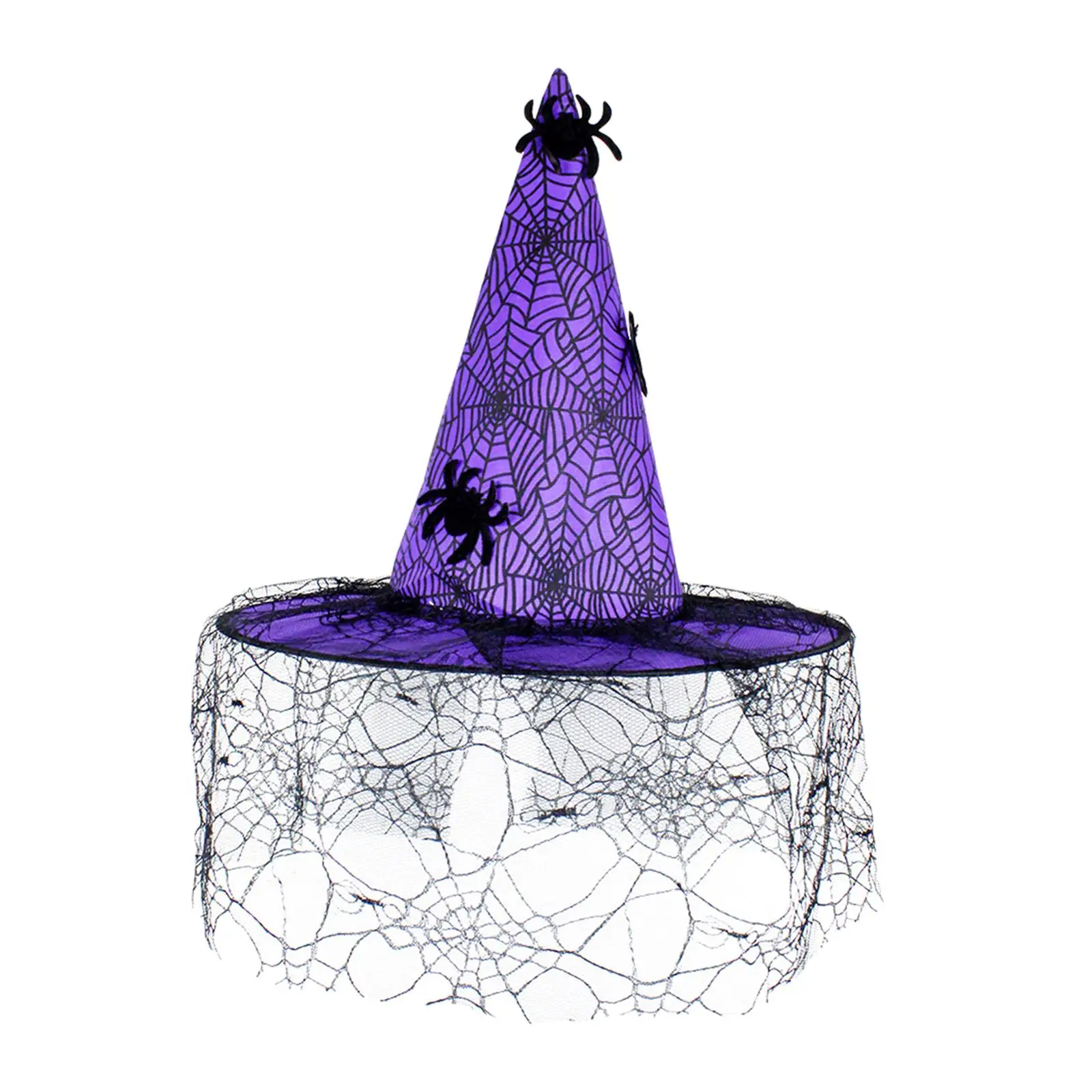 

Halloween Hat Creative Mesh Witch Pointed Hat Wide Brim Pointed Hat Witch Hat for Masquerade Party Festivals Dress up Decoration