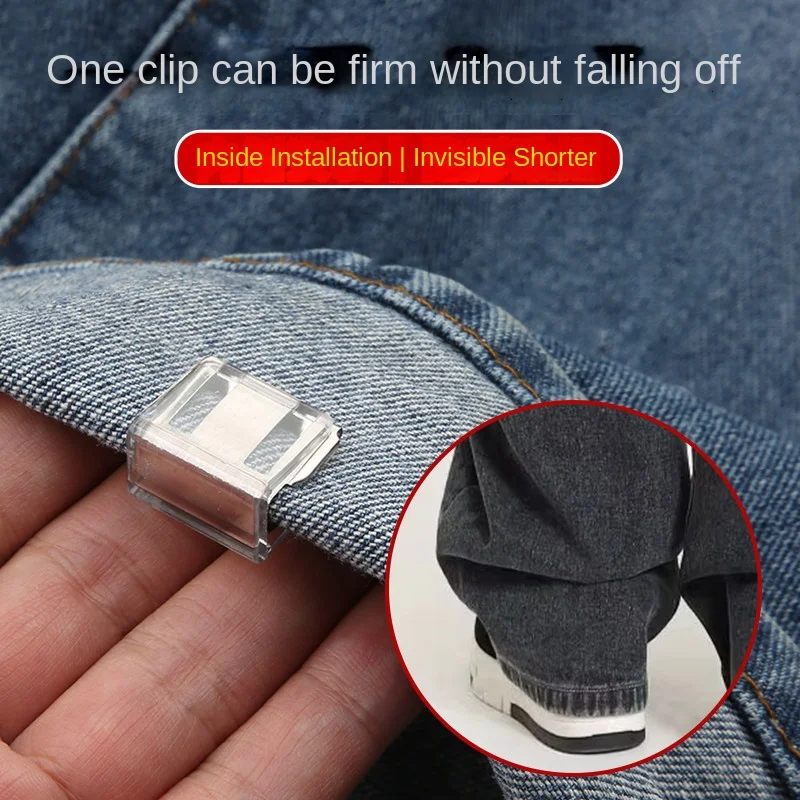 4~10PCS Invisible Leg Shortening Clip, Non-Slip Pants Edge Clip, Quick Fix Hem Clip, Hidden Pants Adjuster, Sewing Accessories