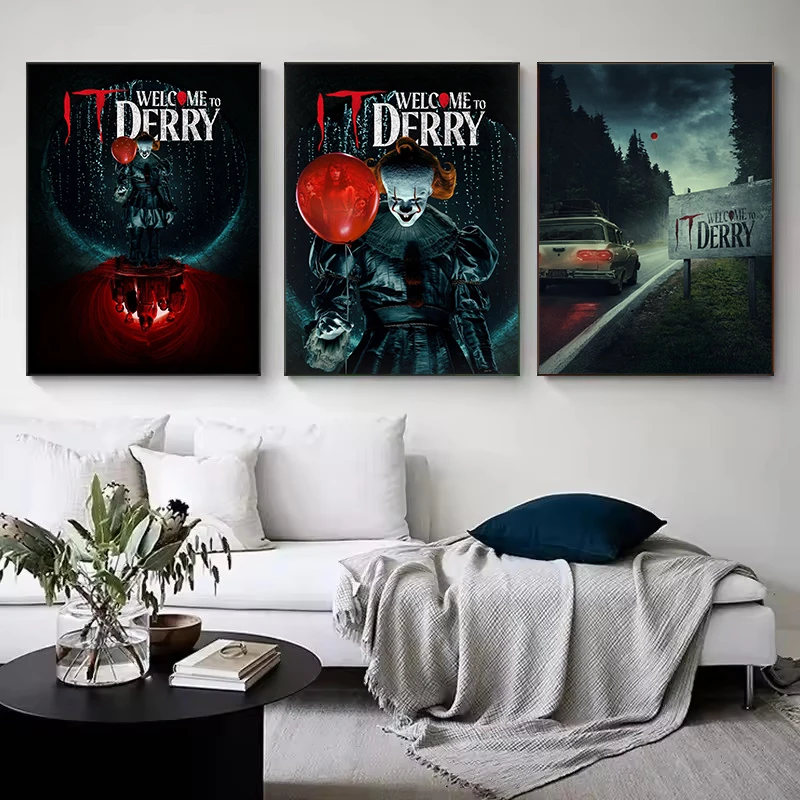 IT Welcome To Derry 2025 New TV Series Classic Movie Retro Poster Canvas Painting Wall Art Pictures Home Decor Holiday Gift