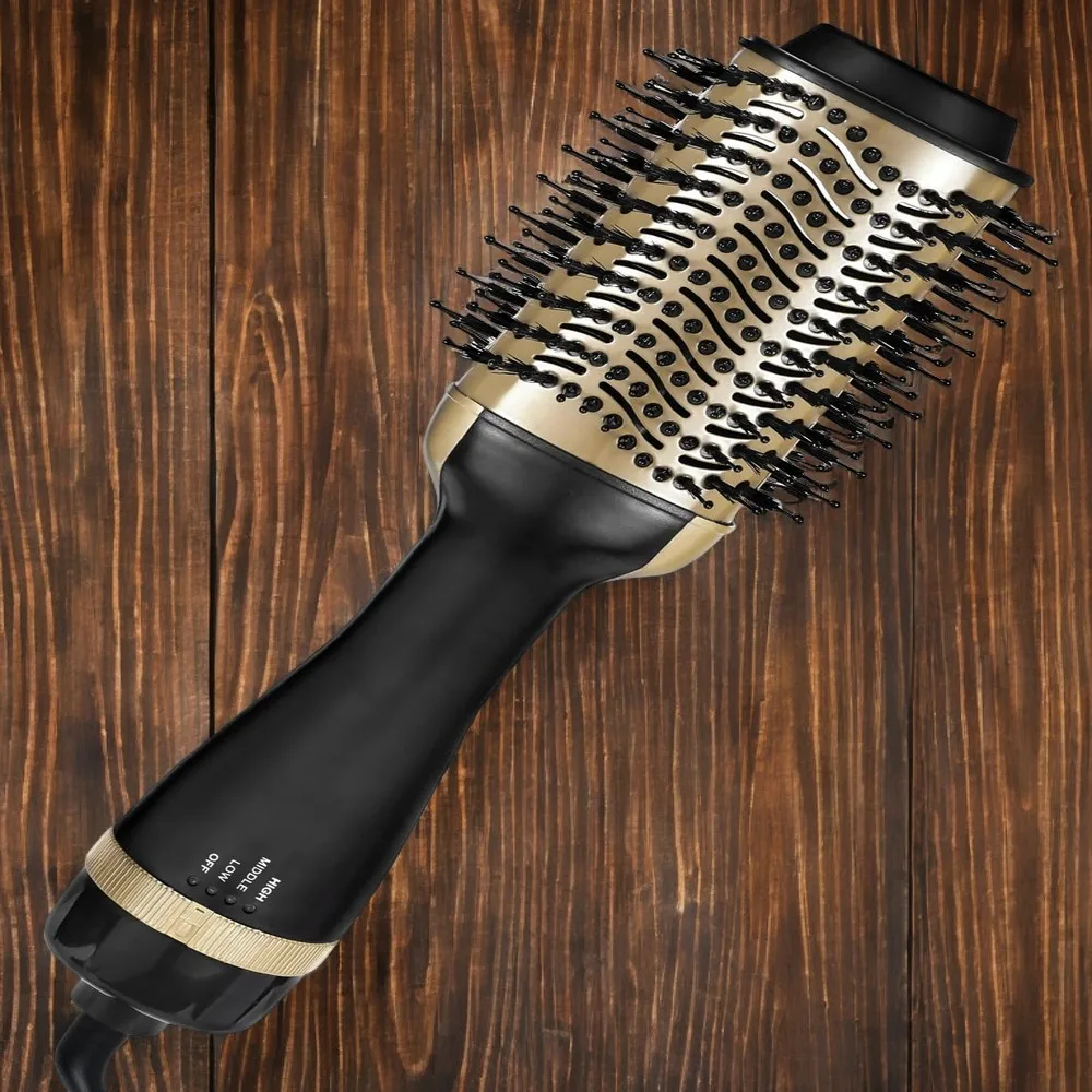 4-in-1 Volumizer Styler Hair Dryer Brush, Professional Gold Hot Air Blow Dryer Brush for All Hair Types and Styles, Powerful and