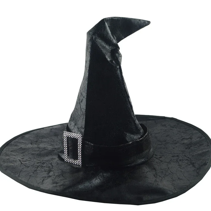 Vintage Halloween Hexenhut Requisiten Schwarz Braun Spitz Zaubererhut Party Cosplay Maskerade Hut Festival Dekoration – Detail 8