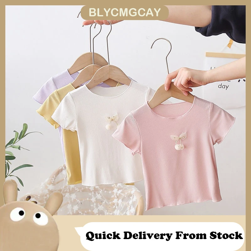 

Baby Girls Short Sleeved T-shirt Summer Newborn Shirt Fashionable Children Clothing