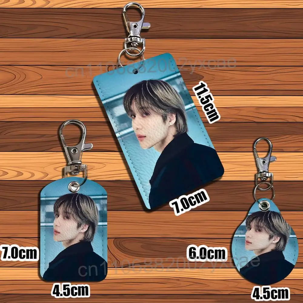 Think of You IDEA TAEMIN Leather Keychain Badge Holder with Lanyard - ID/Access Card Holder, Key Ring Accessory, Gift Option image 3