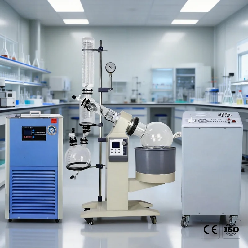 Lab Rotavap Equipment Explosion Proof Double Receiving Flask Rotavapor Laboratory Oil Distillation Machine Rotary Evaporator