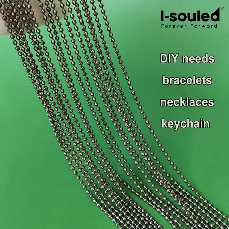 Pure Titanium Bead Chain DIY Hypoallergenic Multiple Sizes 2.0/2.4/3.0/4.0/5.0mm Jewelry Making