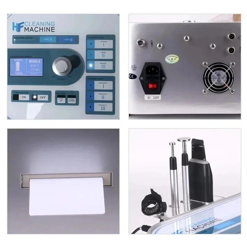 2 in 1 Deep Facial Cleansing Machine Ultrasonic Scrubber Negative ion Cleansing For Bleak Head Remove Shrink Large Pores