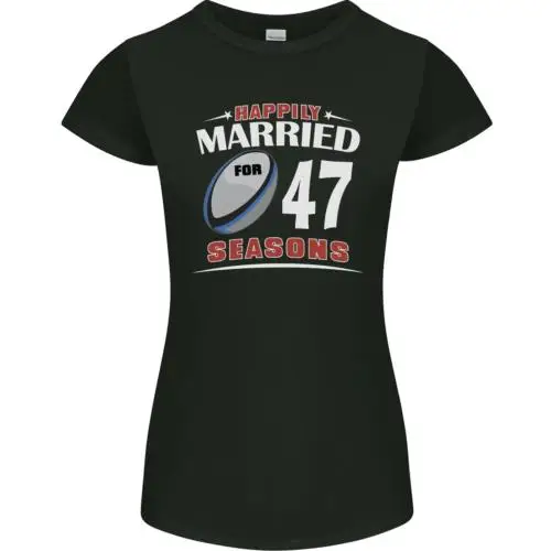 47 Year Wedding Anniversary 47th Rugby Womens Petite Cut T-Shirt