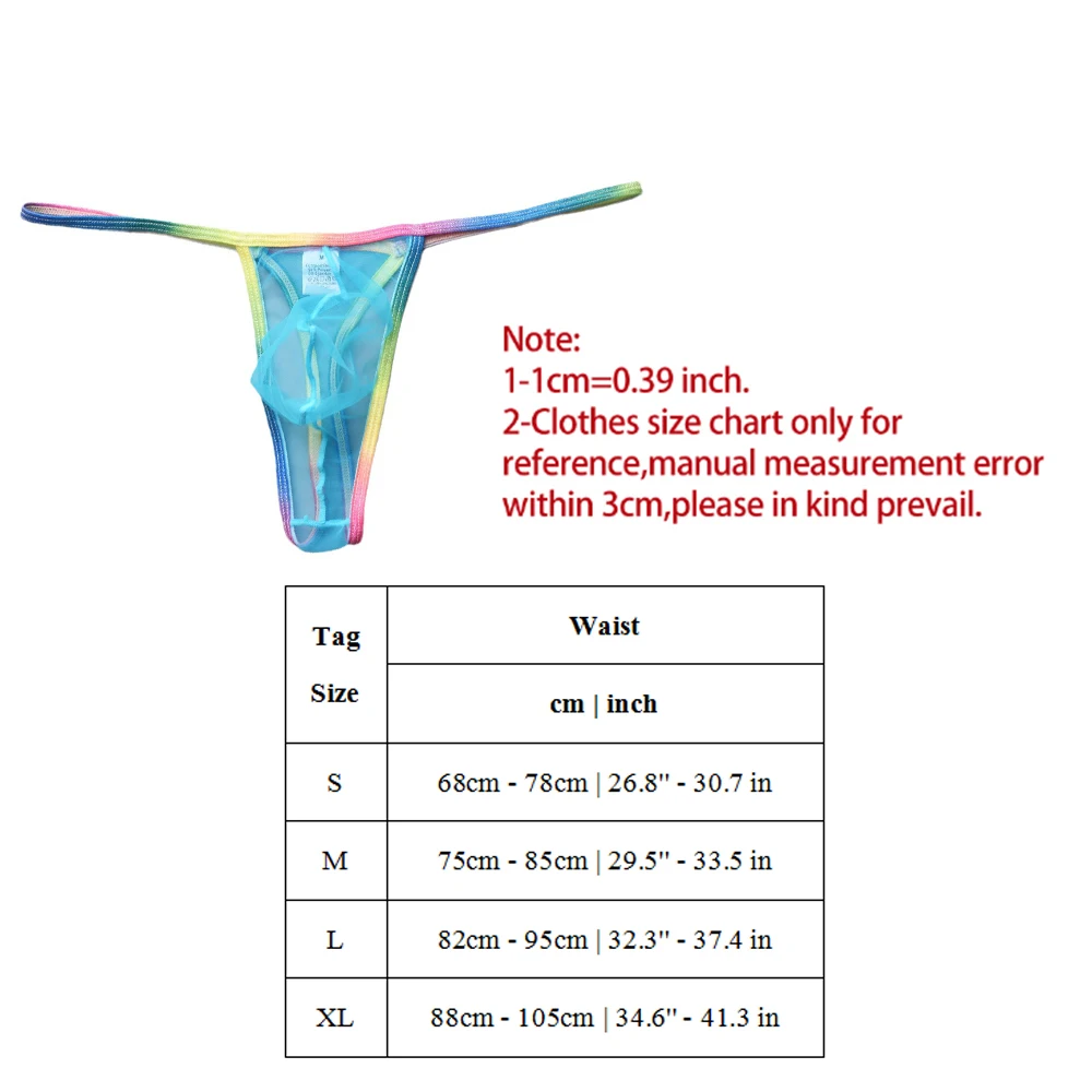 Colorful Sexy Men\'s Thongs Knickers GString Briefs Mens Pouch Panties T-back Lingerie Underwear Comfortable Breathable Low Waist