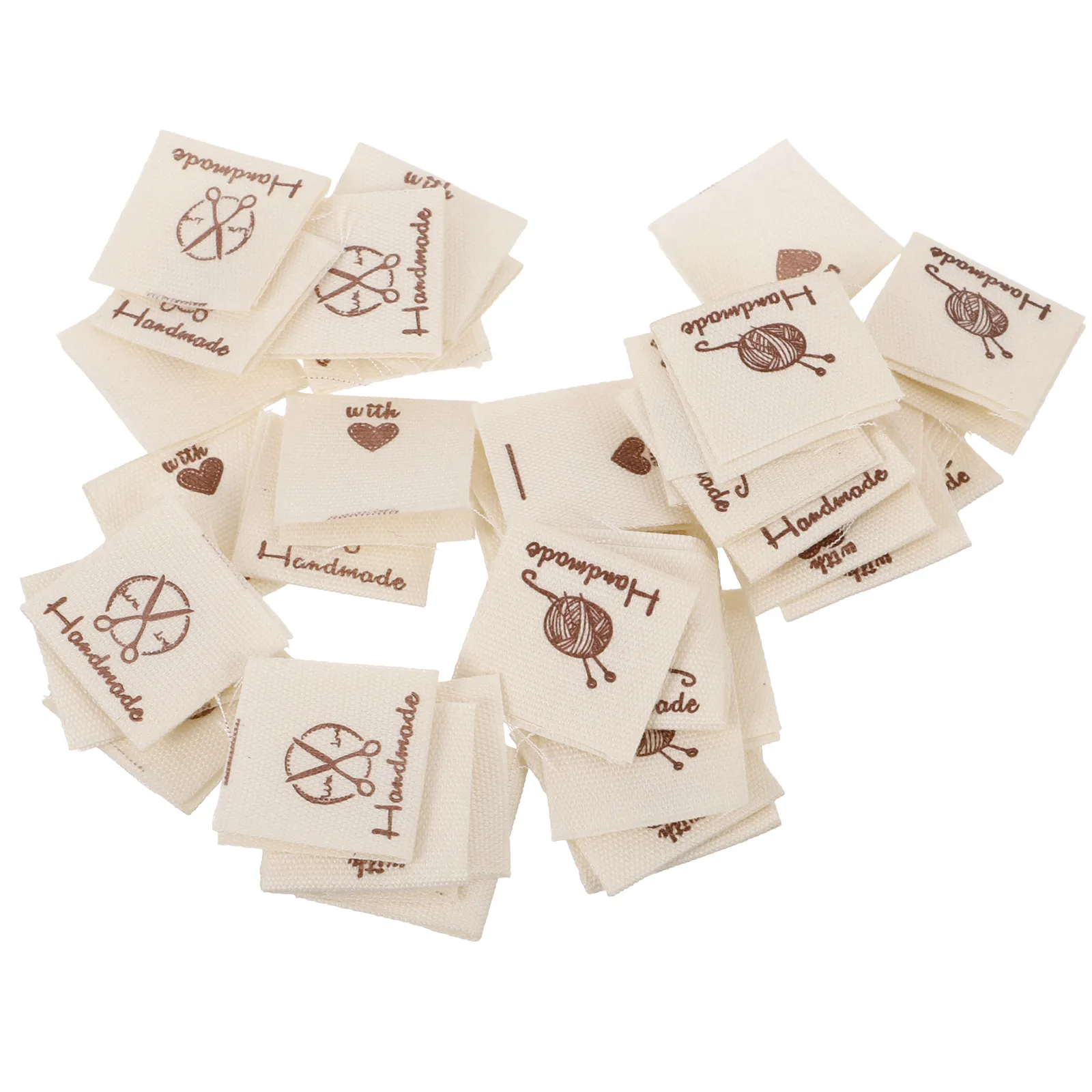 

90pcs Clothing Sewing Tags Clothing Labels H made Items Fabric Decor Balls Scissors SewingMachine Portable Lightweight