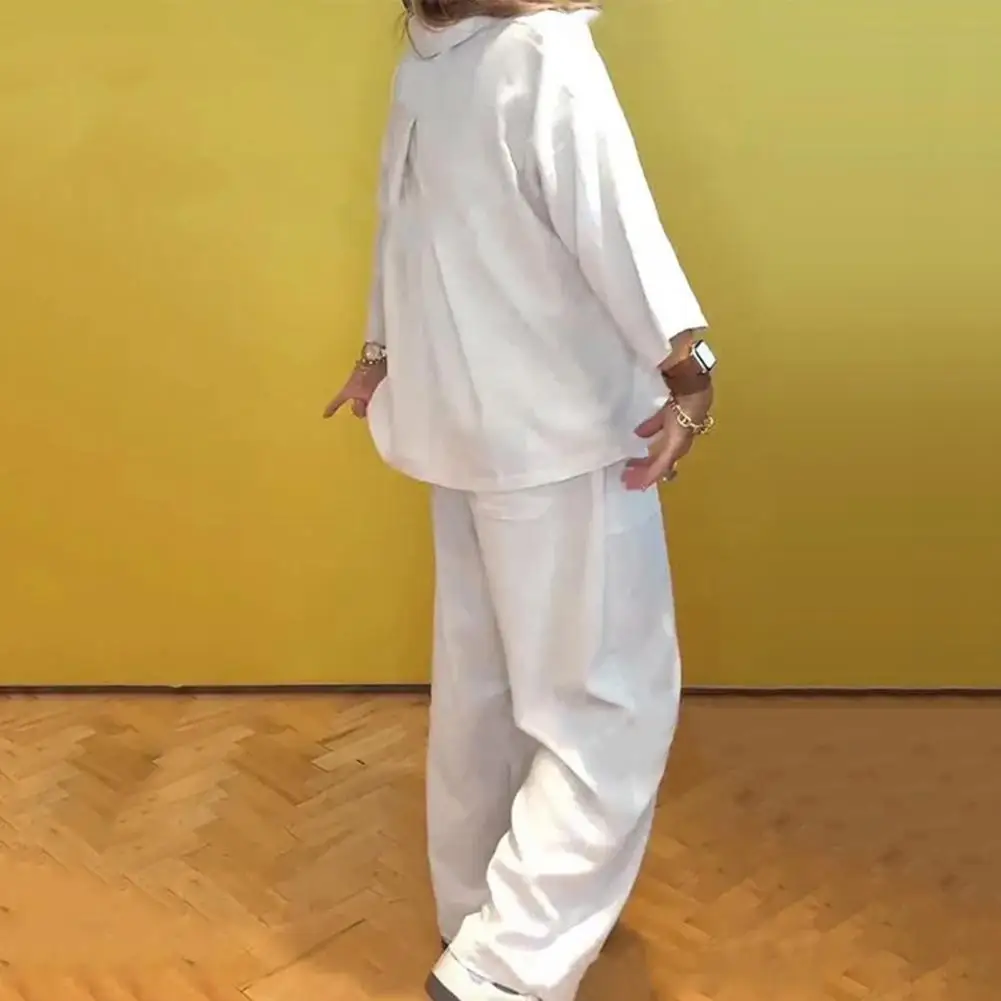 Setelan baju kantor wanita, setelan baju kantor wanita modis, mantel kancing dua baris, celana lebar, pakaian kasual harian berpergian