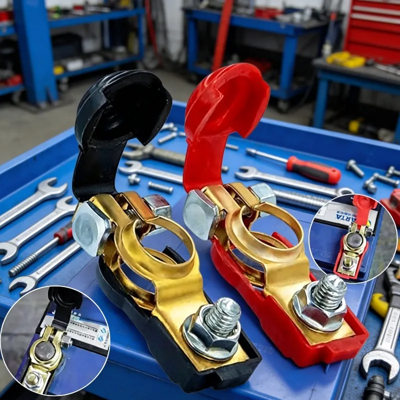 

Battery Terminal Connecter 1 Pair Positive and Negative Car Battery Terminals Cable Terminal Clamps Connectors Battery Connector