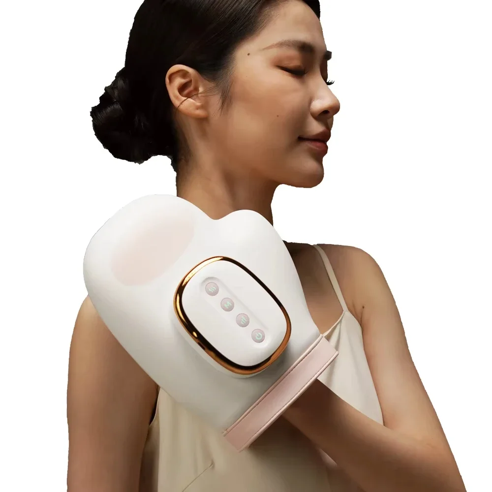 Free Logo Heated Hand Massager with Air Pressure ABS Wrist and Finger Massage Device