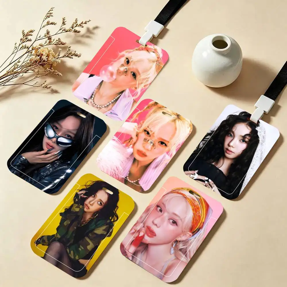 Giselle ID Card Holder Neck Strap Pendant Door Badge Holder Lanyards Keychain Work Credential Case Gift