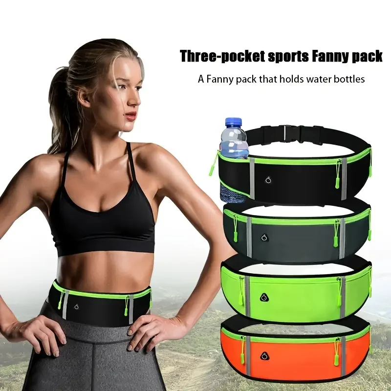 

1PC Running Bag Lightweight Breathable Waterproof Waist Bag with Mobile Cell Phone Pouch Outdoors Gym Sport Unisex Belt Bag