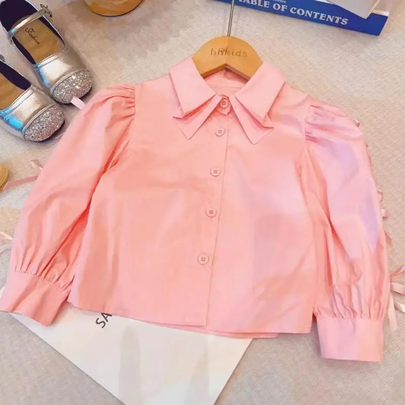 

High-end Three-piece Set2025Girls Pink Knitted Vest Shirt Jeans Sweet Casual Fashionable Set