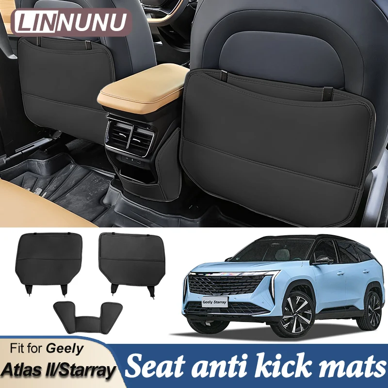 

LINNUNU подходит для Geely Atlas II Starray Boyue L, противоударные коврики, подушка для спинки автомобильного сиденья, защита от грязи от детей, автоинтерьер
