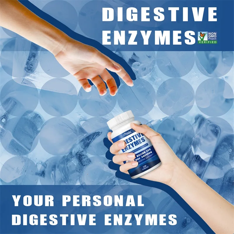 Digestive Enzymes - for Digestion and Gut Function, Relieve Bloating and Flatulence - Rich in Probiotics