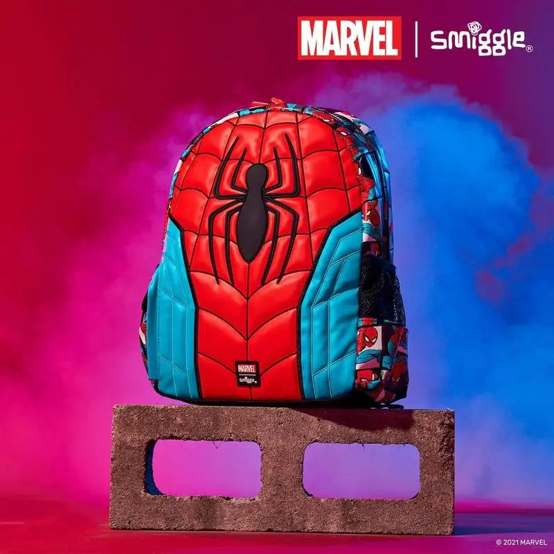 

Австралийский школьный рюкзак Smiggle Marvel Человек-паук, студенческий рюкзак с чашкой для воды, рюкзак для учеников начальной и средней школы