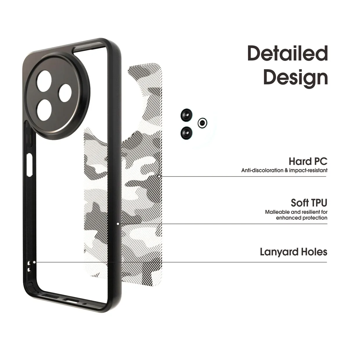 جراب هاتف vivo Y39/Y300i 5G IBMRS Camo Design مقاوم للصدمات ومضاد للخدش غطاء من البولي يوريثان الحراري الناعم