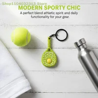 petiteTennis Keychain Rubber PVC Soft Bag Pendant Sports Keyring Creative Gift for Tennis Team School Student Accessories