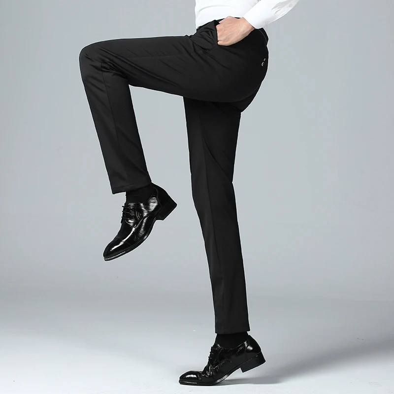 New Autumn/Winter Fashion Trend Solid Color Straight Tube Business Suit Pants Simple Casual Men's Loose and Comfortable Pants