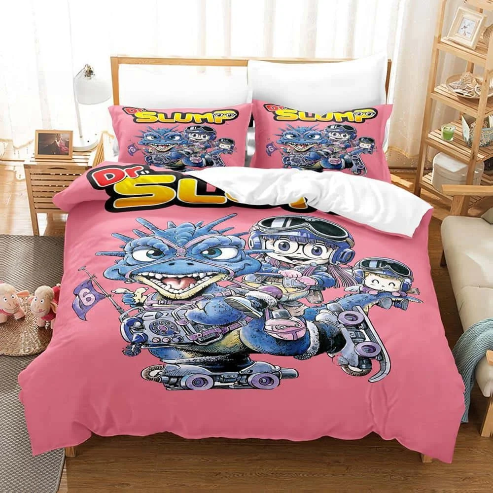 

Fashion Cartoon DR S-Slump Arale Anime Bedding Set Sheet King Twin Double Child Bedding Set Mircofiber Or Polyester Duvet Cover