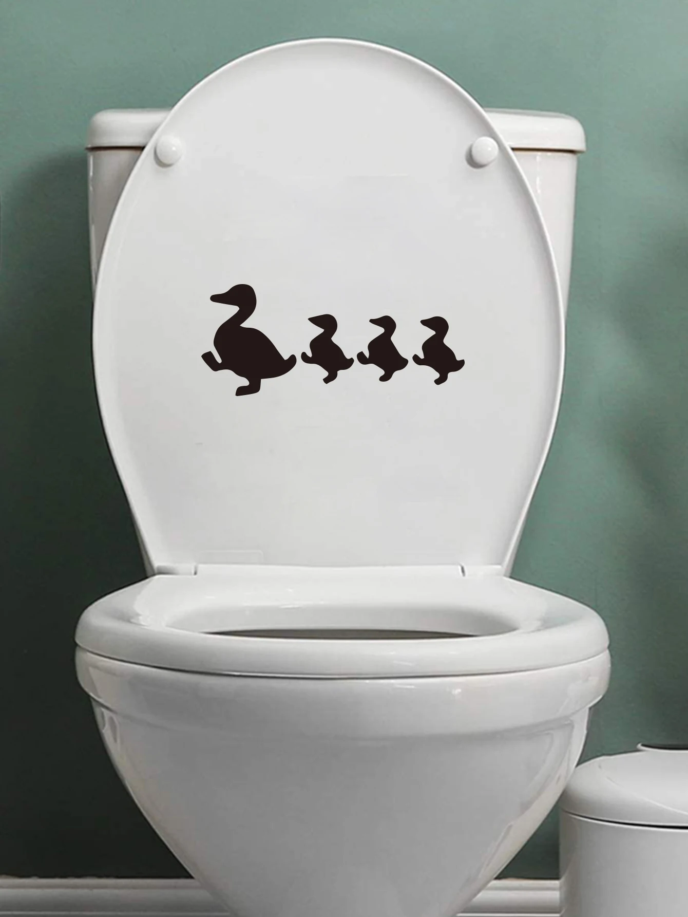 

1 pc A neat queue of ducks toilet sticker Self Adhesive Vinyl Waterproof Wall Art Decal for WC