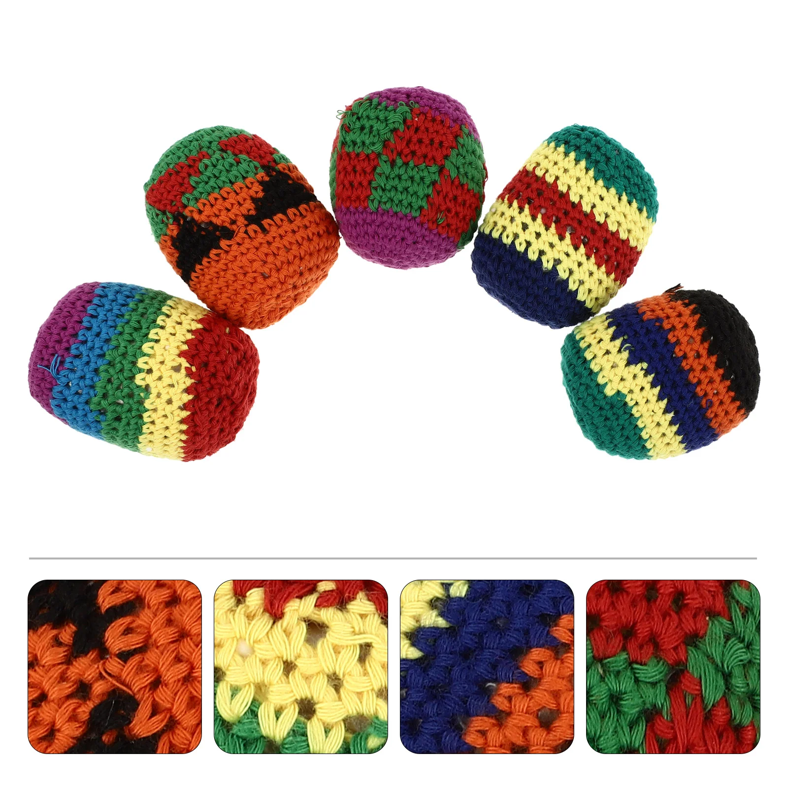 5 Pcs Wool Sandbag Woven Kick Balls Outdoor Game Dedicated Multicolored Kickball Kids Interactive Toys Yarn