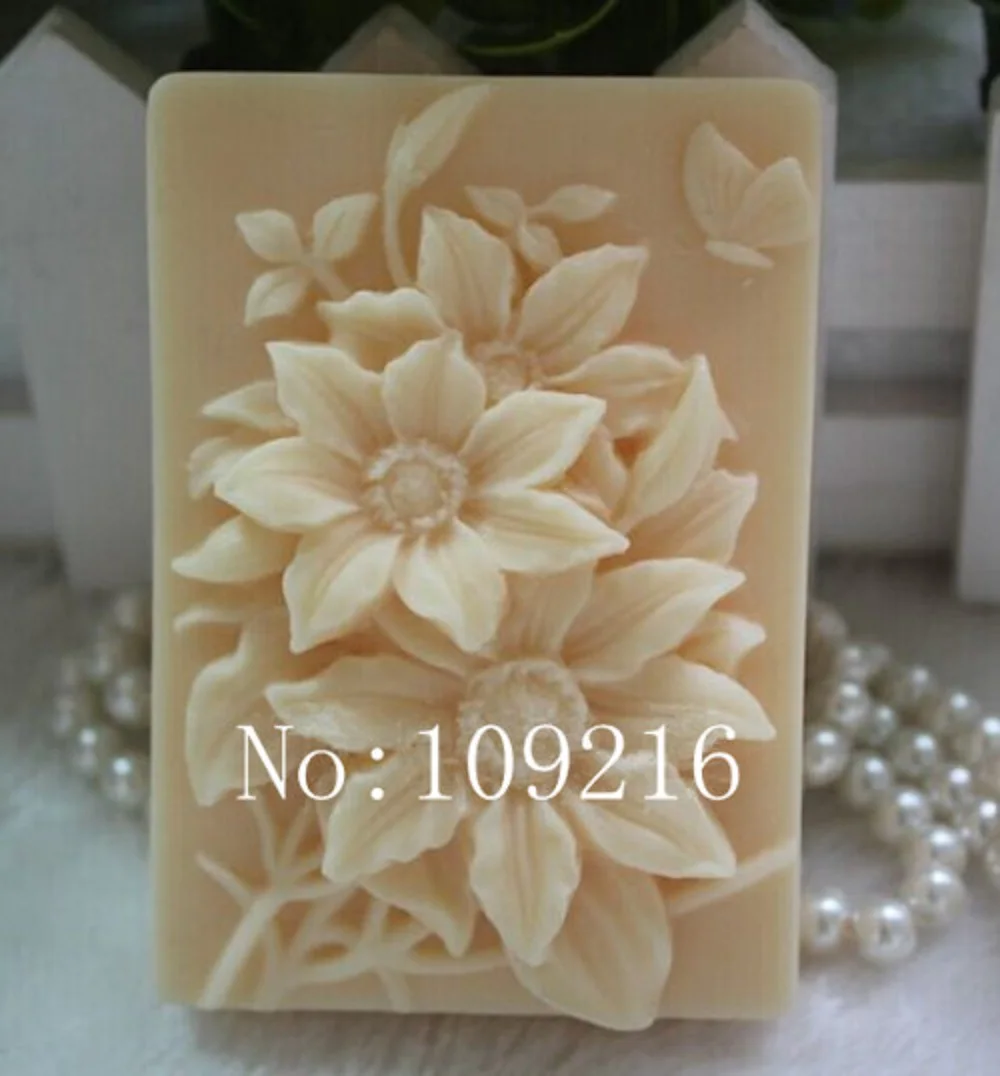 

1 шт. шесть лепестков цветок и бабочка (zx529) силиконовая форма для мыла ручной работы ремесла DIY форма