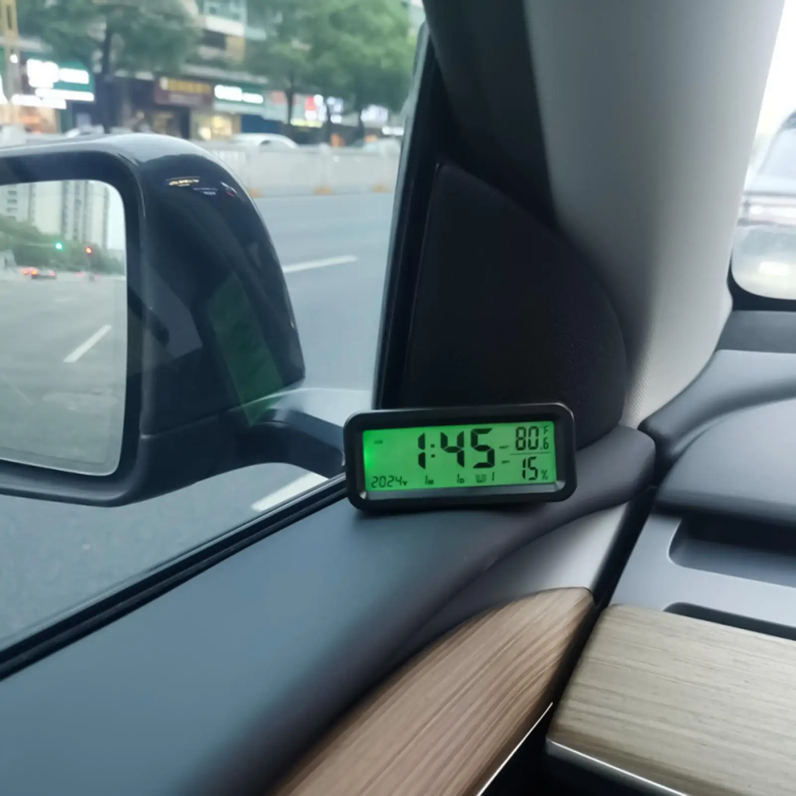 Clock For Car Dashboard Luminous Small Humidity Monitor Car Dashboard Temperature Clock For Truck Auto Automotive Scooter Sedan