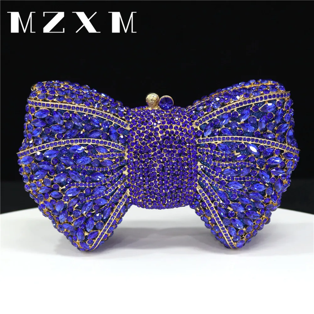 

Women Rhinestone Bowtie Evening Bags Fashionable Luxurious Banquet Crystal Clutch Personalized Handbag Unique Diamond Party Bag