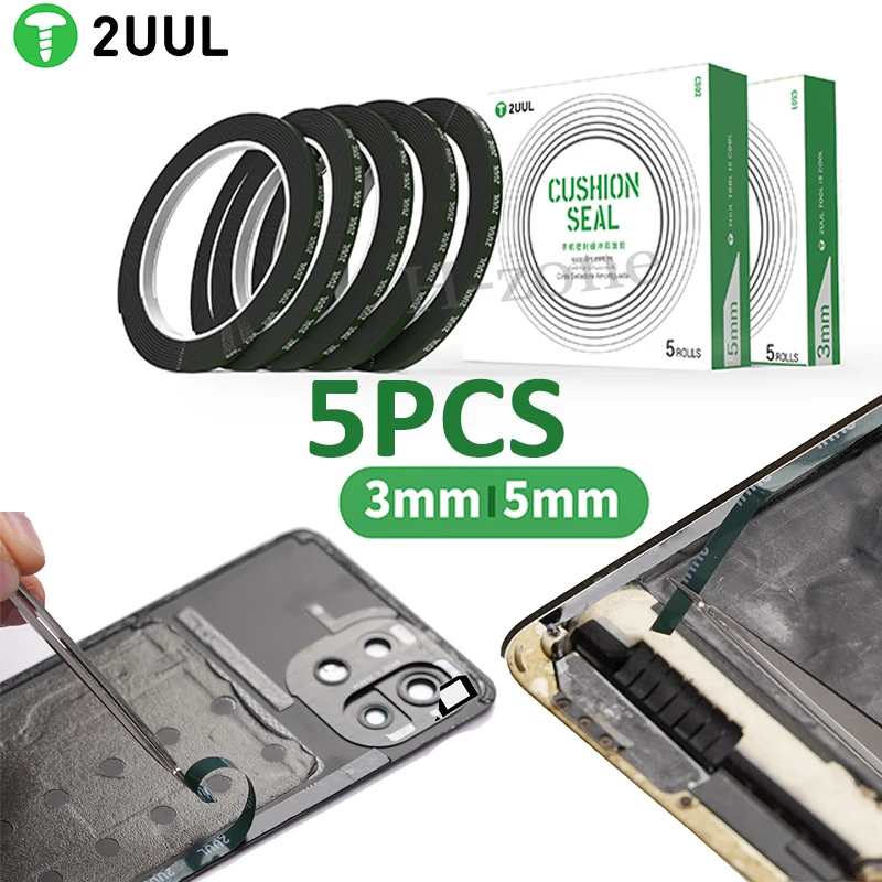 2UUL CS01 CS02 3MM/5MM Edge Screen Frame Glue for iPhone Tablet Computer Electrical Appliance Repair Green Foam Doublesided Tape