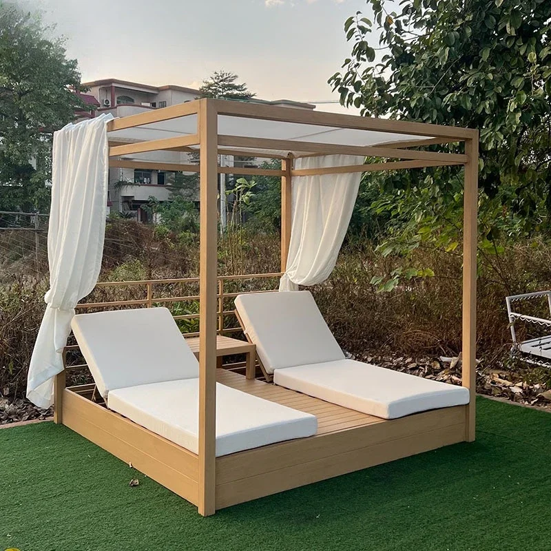 Outdoor Lounging Hotel Leisure Chairs Outdoor Courtyard Loungers Villa Resort Swimming Pool Loungers Rattan Beach Chairs