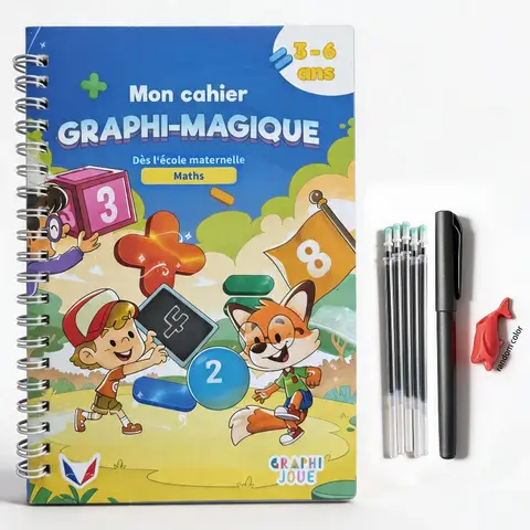 French Numerical Font Practice Book, Calligraphy Practice, Writing Activity Copybook Practice, Writing Groove Practice Book