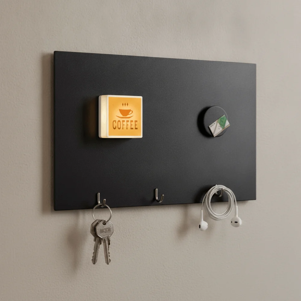 Touch-sensitive Glowing Coffee Shop Fridge Magnet Sounding Rechargeable Lighted Fridge Magnet Adjustable Light Brightness Square