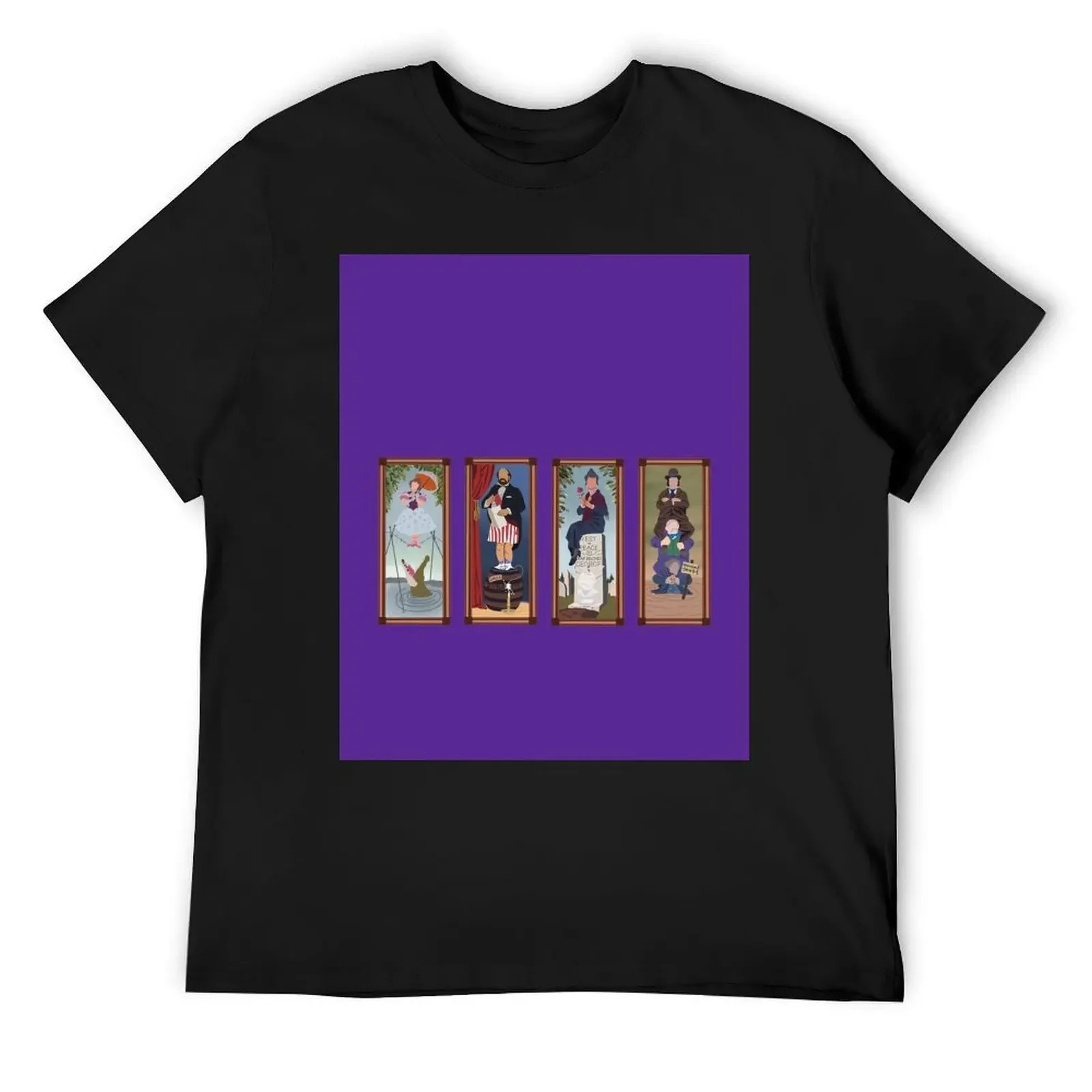 Minimalist Haunted Mansion Stretching Room Portraits T-Shirt oversized t shirt hippie clothes tshirts for men