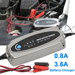 12V 0.8A 3.6A Motorcycle Car Battery Charger Smart Trickle Charger Lead-acid Batteries Charge