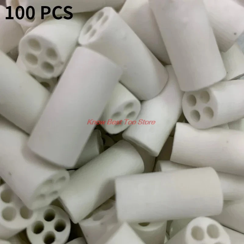 100PCS Ceramic Tube Corundum Tube Thermocouple Temperature Sensor Protective Tube High Temperature With 4 Inner Hole