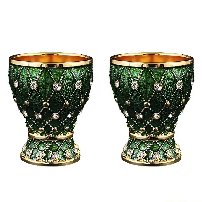 QX2E Elegant Alloy Crystal Effect Goblet Glasswares Great For Entertaining Guests