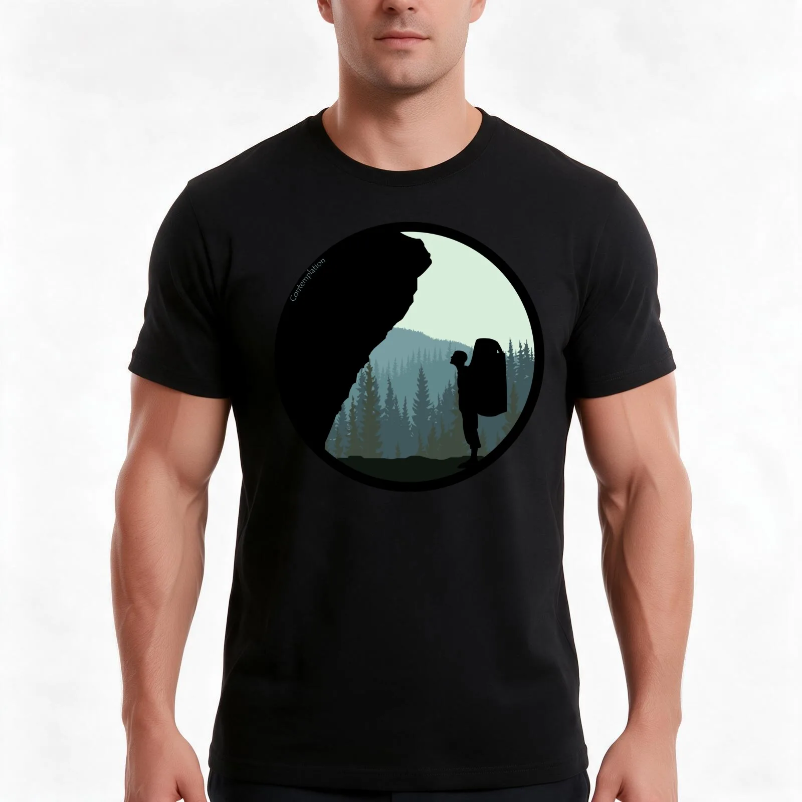 Contemplation Bouldering Art T-Shirt Summer Casual Cotton Tee Oversized Streetwear Tops Vintage Graphic Print 100% Cotton