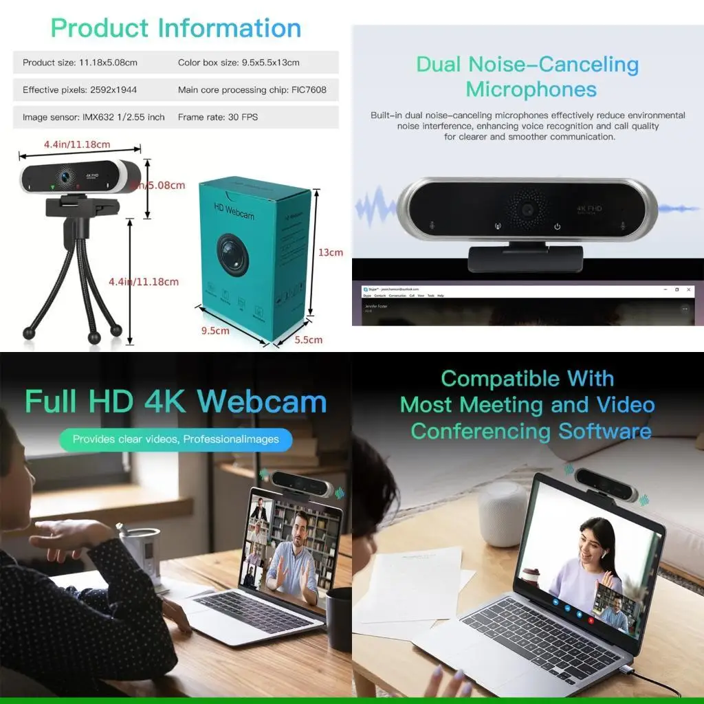 U55C Simple Link USB Computer Camera With Complete turn And surrounding Sound Filter For Distant Work And Digital Learning