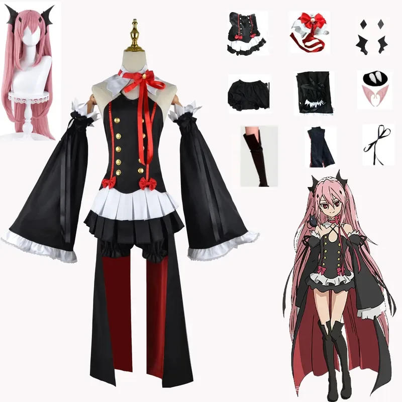 Seraph Of The End Owari no Seraph Krul Tepes Cosplay Costumes Uniform  Anime Witch Vampire Halloween Outfits Clothes For Girl