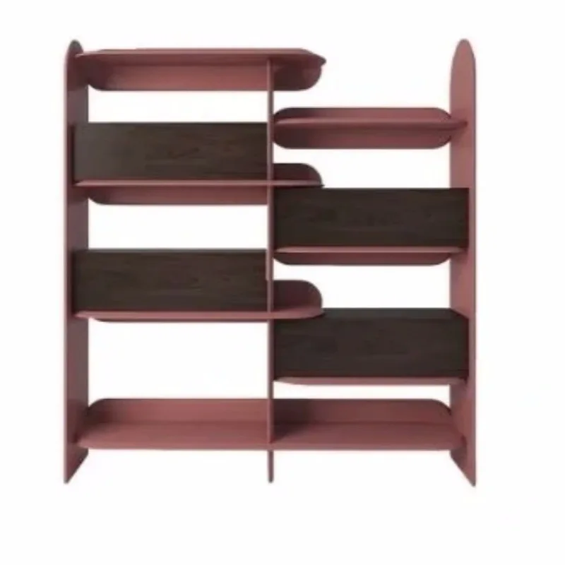 Nordic paint bookshelf modern simple shelf solid wood bookshelf personalized art decorative cabinet