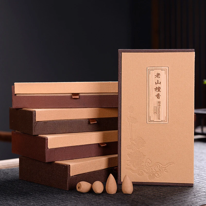 Natural Backflow Cones, Agarwood , Sandalwood , Home Indoor Air Purifying Incense Burner, Aromatherapy Gif