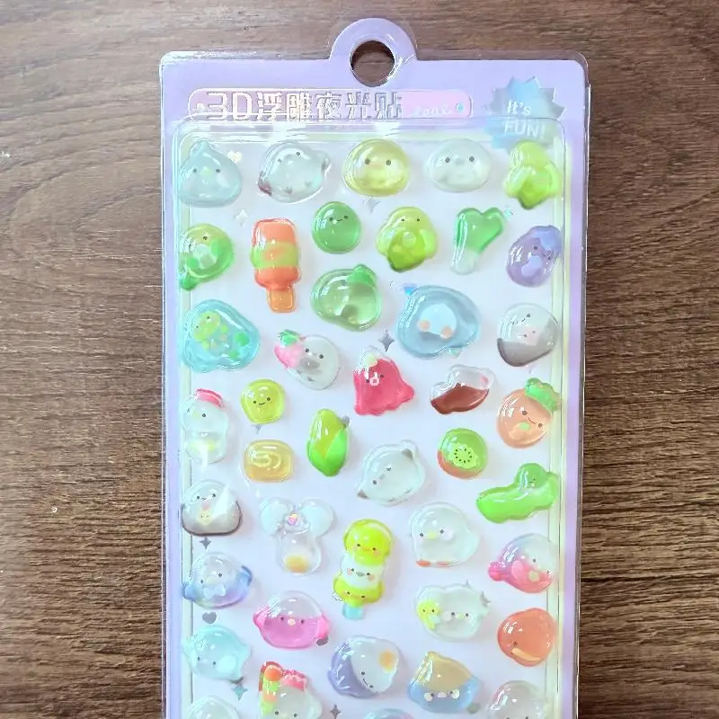 สติกเกอร์สมุดบันทึกการ์ตูน 3 มิติ แบบนูน ลายกระต่ายน่ารัก สไตล์คาวาอี้ สำหรับตกแต่งสมุดภาพ สติกเกอร์เครื่องเขียนน่ารัก อุปกรณ์การเรียนสำหรับนักเรียน