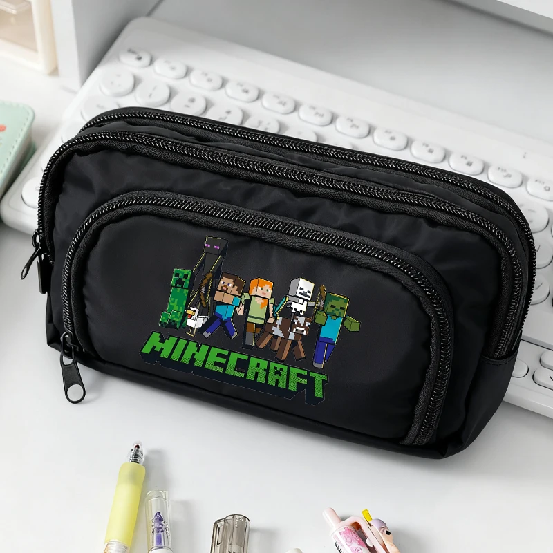 

Game Theme Printed male Pencil Bag Minecrafted Large Capacity Multi-layer Pen Pouch Student Back To School Stationery Bags Gifts