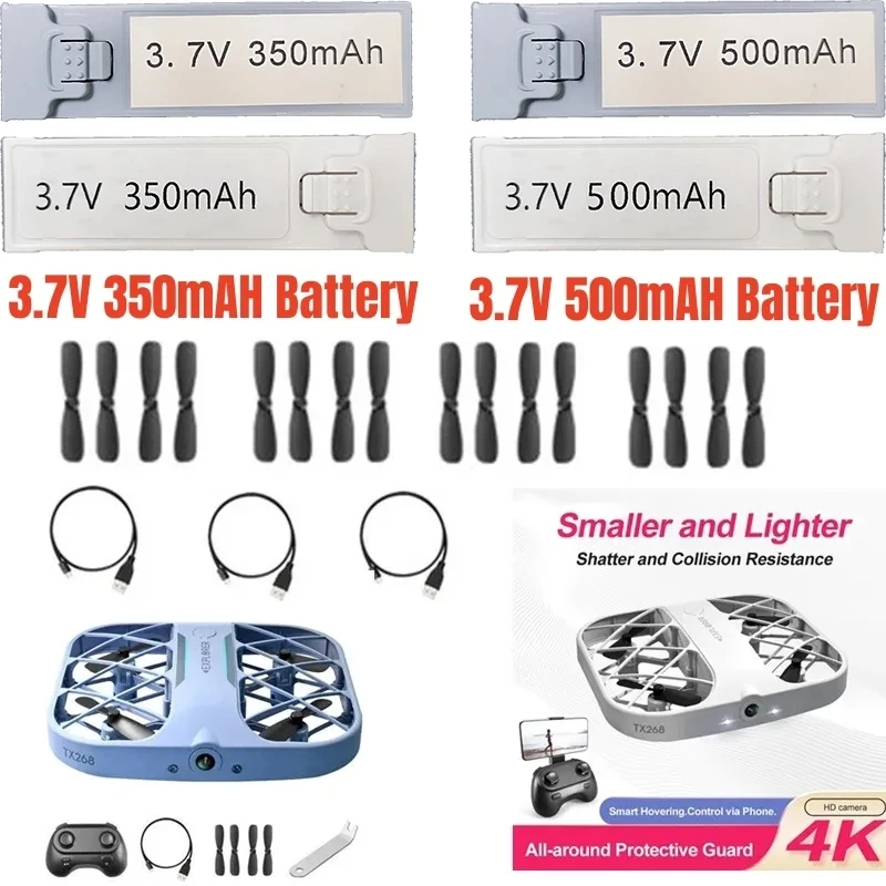 JJRC-piezas de repuesto para Dron a control remoto, batería de 3,7 V, 350mAh y 500mAh, hélice, USB, H107, H107