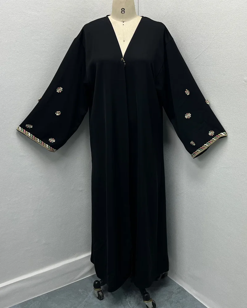 Eid Abaya Dress Women Muslim Cardigan Robe Embroidery Dresses Jalabiya Morocco Dubai Ramadan Open Abayas Kaftan Islam Vestidos 6